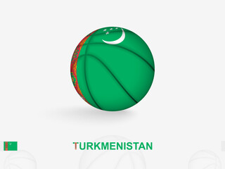 Turkmenistan Basketball Concept with National Flag Design.