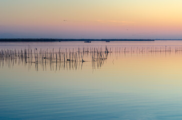Sunset in the Albufera Natural Park, Valencia, Spain