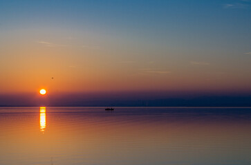 Obraz premium Sunset in the Albufera Natural Park, Valencia, Spain