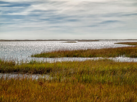 USA, Massachusetts, Cape Cod, Eastham. View of marsh from Fort Hill Rural Historic District