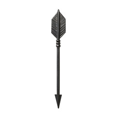 Sleek Arrow with a Modern Profile in Deep Charcoal Isolated on Transparent Background