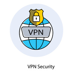 Internet VPN Connection Safety Vector Icon design, data security, privacy protection