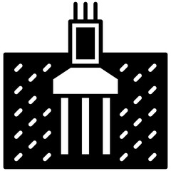 Foundation Pile, mini illustration glyph icon, use for civil engineering, industry, construction, UI, UX kit, app and web development, digital or print.