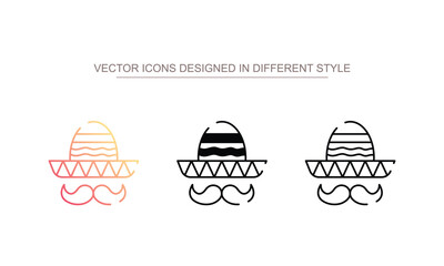 Mexican icon design with white background stock illustration