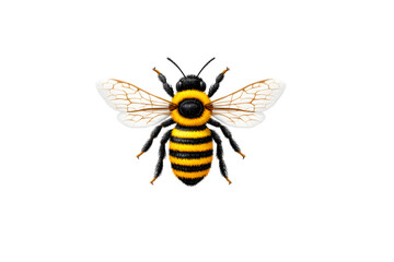 Fototapeta premium A detailed illustration of a bee with vibrant yellow and black stripes perfect for nature edu