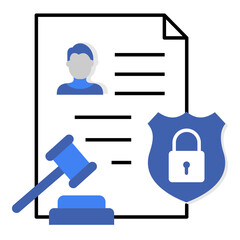 Cybersecurity Compliance Icon Showing Regulation Enforcement And Secure Information Handling
