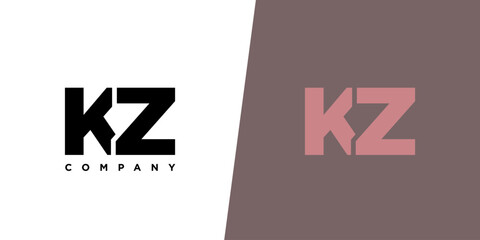 Letter K and Z, KZ logo design template. Minimal monogram initial based logotype.