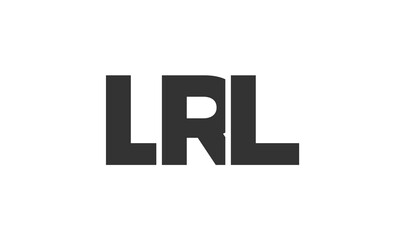 LRL logo design template with strong and modern bold text. Initial based vector logotype featuring simple and minimal typography. Trendy company identity.