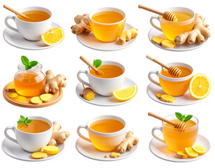 Ginger tea with honey and lemon