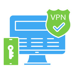 Colorful VPN Vector Icon Design For Digital Safety And Privacy
