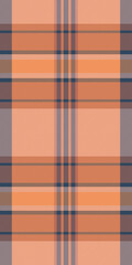 Coat seamless textile tartan, weave vector background plaid. Japan fabric texture pattern check in orange and light colors.