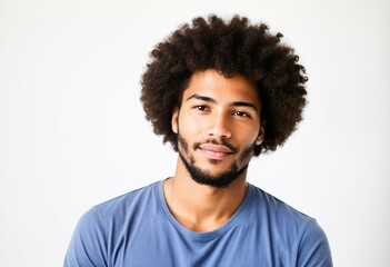 Fototapeta premium A man with a beard wearing a white t-shirt.