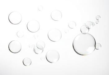 A bunch of soap bubbles floating in the air.