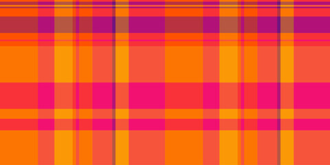 Vibrant, geometric plaid pattern in warm orange and pink hues. Perfect for textile design, website backgrounds, or as a bold graphic element.