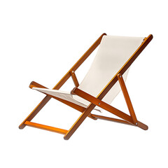 Contemporary Fold Away Wooden Beach Chair with a Mo Isolated on Transparent Background