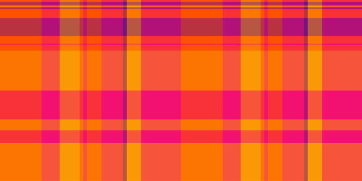 Vibrant, geometric plaid pattern in warm orange and pink hues. Perfect for textile design, website backgrounds, or as a bold graphic element.
