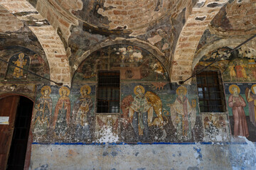 Fototapeta premium Albania. Korçë, Voskopoja village St. Nicholas church, old byzantine religion 18 May 2025