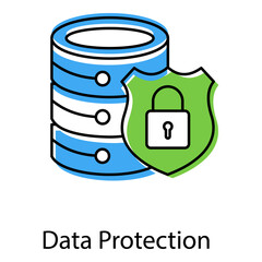 Data Protection Vector Icon for Security Compliance and Risk Mitigation in Networks