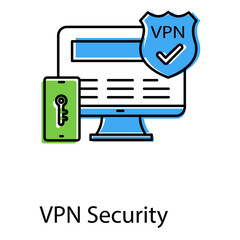 Fototapeta premium Secure VPN Vector Icon Design Representing Network Privacy And Encryption
