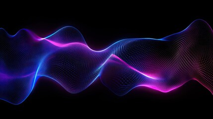 Obraz premium Abstract Blue and Pink Wavy Digital Particle Mesh