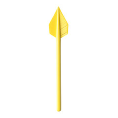Minimalistic Arrow with Soft Gradients in Pastel Yellow Isolated on Transparent Background