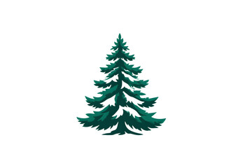 Obraz premium A vibrant evergreen tree illustration perfect for nature themes and festive designs