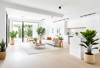 A kitchen with white cabinets and a large window.