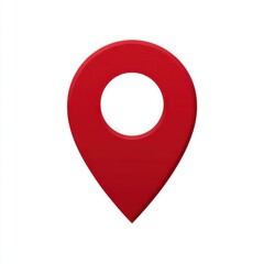 Red map pointer icon isolated on white background