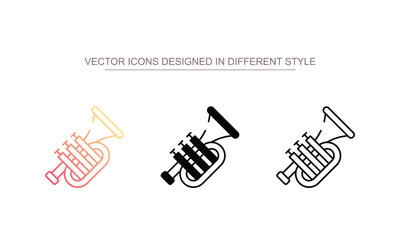 Trumpet icon design with white background stock illustration
