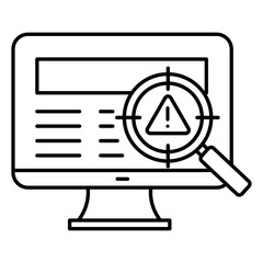 Cyber Threat Detection Vector Icon Representing Intrusion Alerts and Data Protection