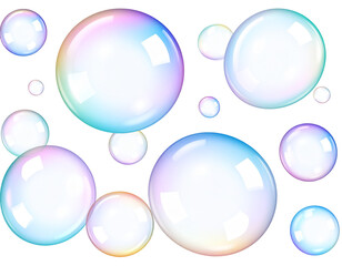 Colorful iridescent bubbles