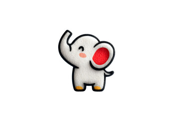 Fototapeta premium Adorable Cartoon Elephant with Red Cheek Perfect for Childrens Designs and Playful Themes