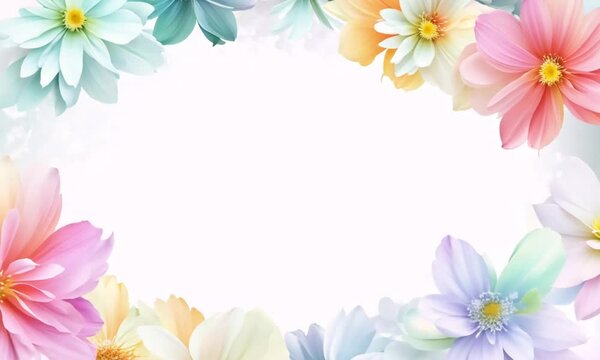 soft pastel background with delicate watercolor flowers framing the edges, leaving the center clear for text overlay