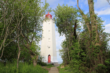 Landscape with lighthouse on the beach