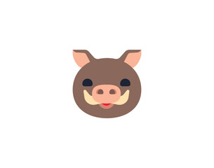Wild Boar face vector isolated emoticon. Boar emoji. Boar color icon