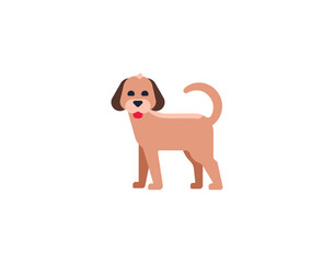 Standing dog vector isolated emoticon. Dog emoji. Dog color icon