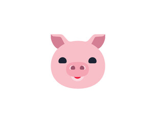 Pig face vector isolated emoticon. Pig face emoji. Pig head color icon