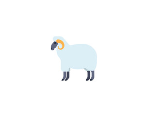 Animal ram vector isolated emoticon. Ram emoji. Ram color icon