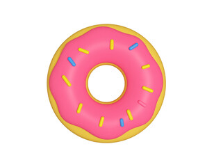 Pink glazed donut with sprinkles