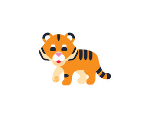 Tiger vector isolated emoticon. Tiger emoji. Tiger color icon