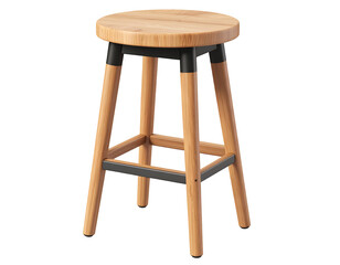 Simple wooden bar stool with black accents