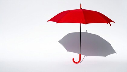 真っ白な背景に浮かぶ赤い傘とその影。静謐な空気感と色彩の強さが美しく調和した、シンプルながらも記憶に残る一枚。

