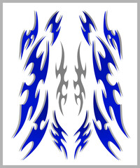 Dark blue classic tribal livery design for JDM drift cars or racing cars © Neocozmo Graphic