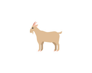 Goat vector isolated emoticon. Goat emoji. Goat color icon