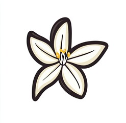 Naklejka premium A stylized five-petal blossom with yellow center