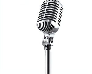 Microphone and podcast marketing icon, flat vector clipart, white background