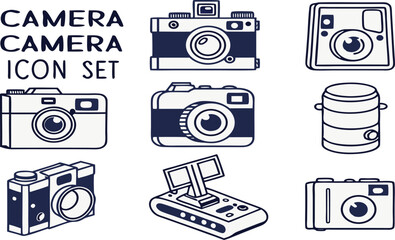 set of vintage cameras