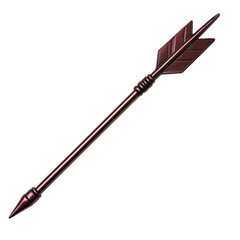 Bold Arrow with a Robust Form in Rich Burgundy Color Isolated on Transparent Background