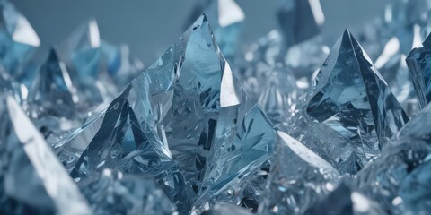 Abstract geometric blue ice shards, sharp angles, crystalline texture,  vibrant,  sharp