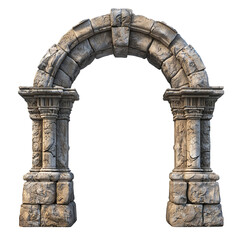 Obraz premium Stone archway entrance ancient architecture design element monument isolated on transparent background